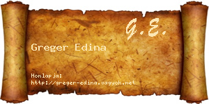 Greger Edina névjegykártya